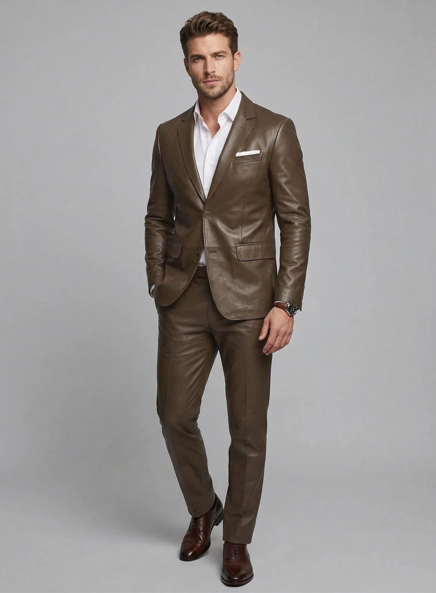 Scottish Brown Leather Suit - Image 2