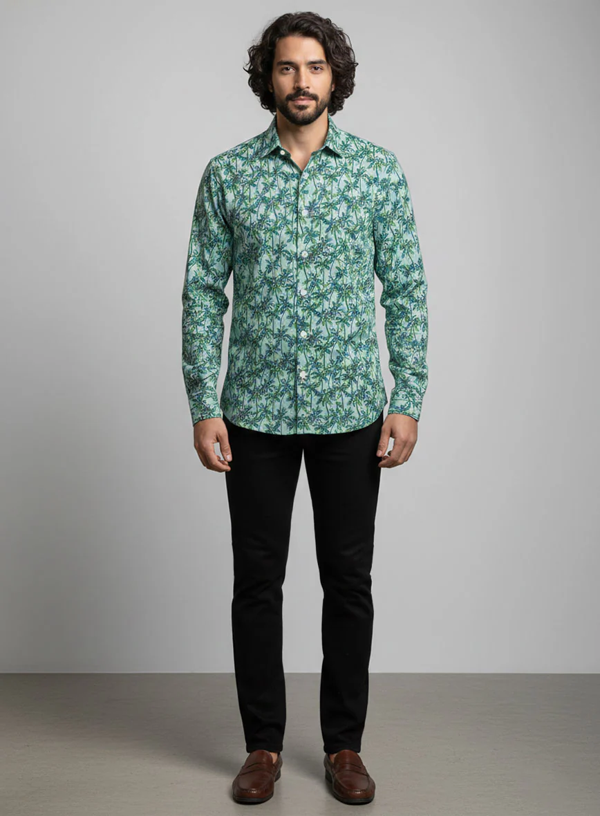 Sea Fern Cotton Lycra Shirt - Image 4