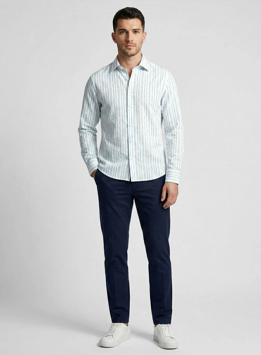 Seabreeze Stripe Cotton Lycra Shirt - Image 4