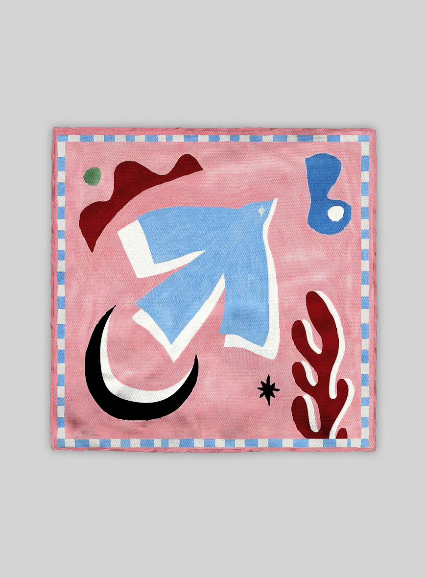 Seaside Abstraction Silk Pocket Square - Image 3