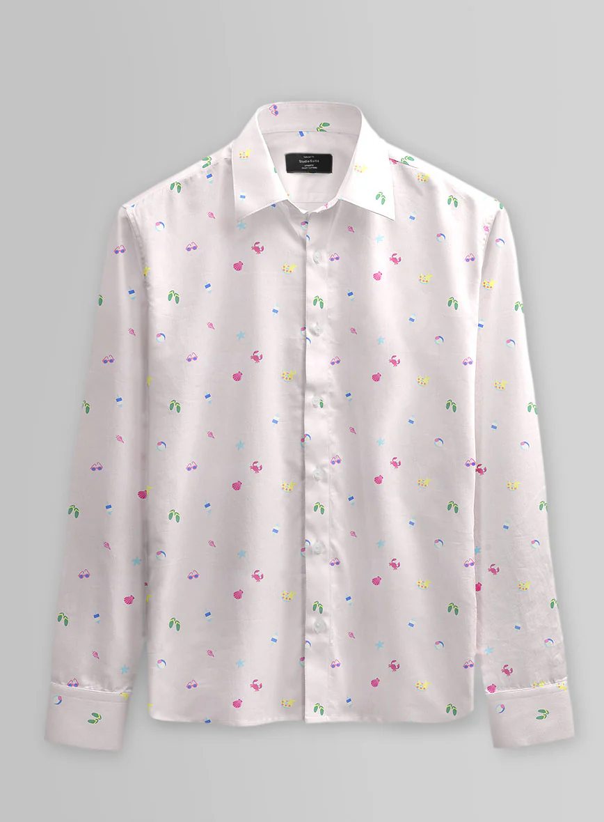 Seaside Doodle Cotton Shirt - Image 3