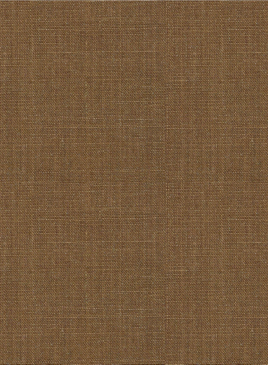 Sepia Brown Linen Zipper Jacket - Image 5