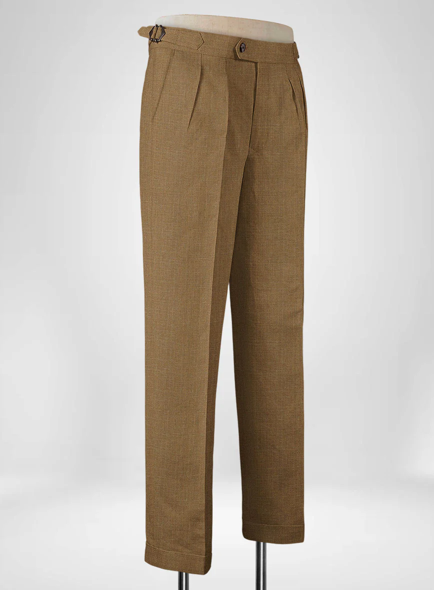 Sepia Brown Linen Highland Trousers - Image 2
