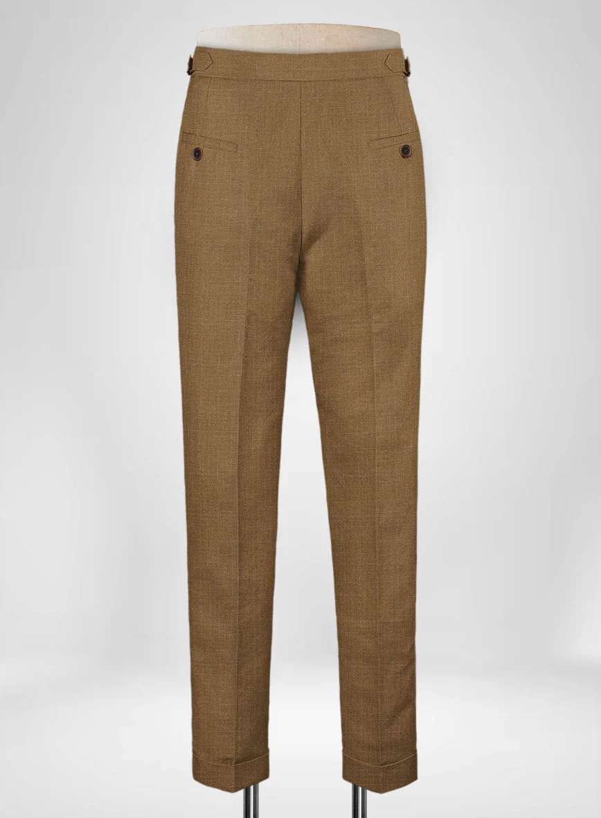 Sepia Brown Linen Highland Trousers - Image 3