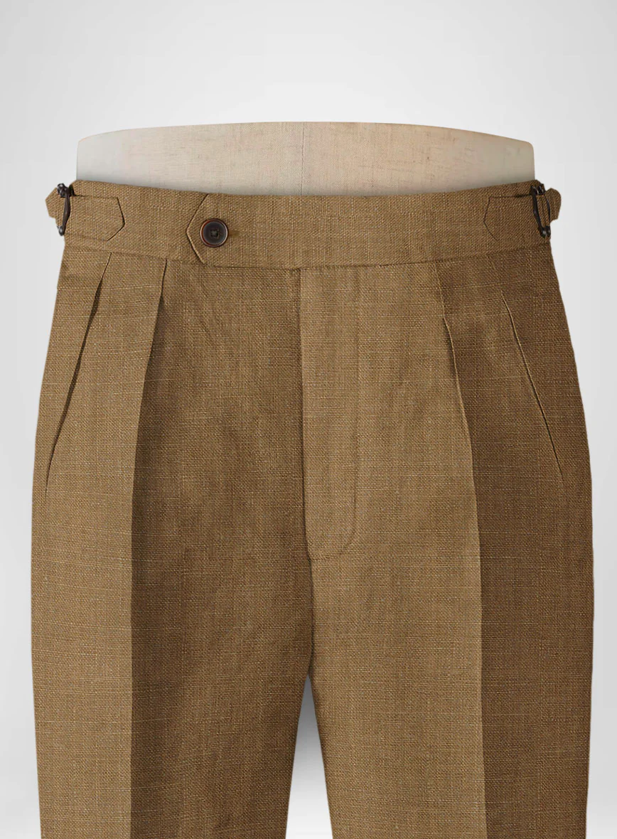 Sepia Brown Linen Highland Trousers - Image 4