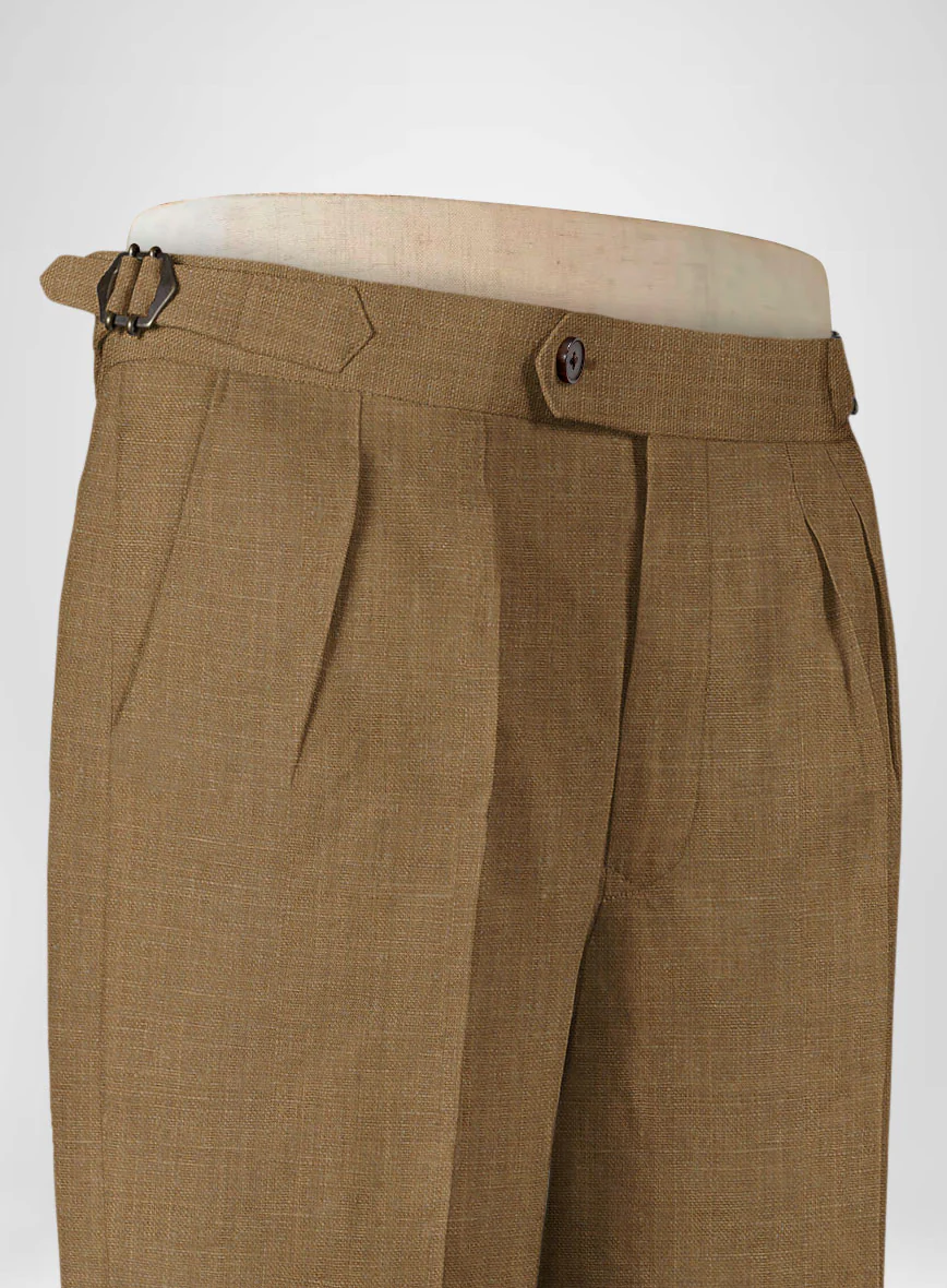 Sepia Brown Linen Highland Trousers - Image 5