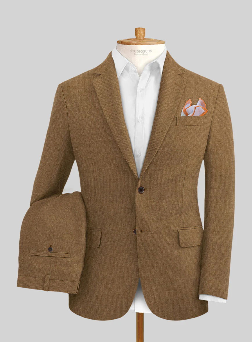 Sepia Brown Linen Suit - Image 2