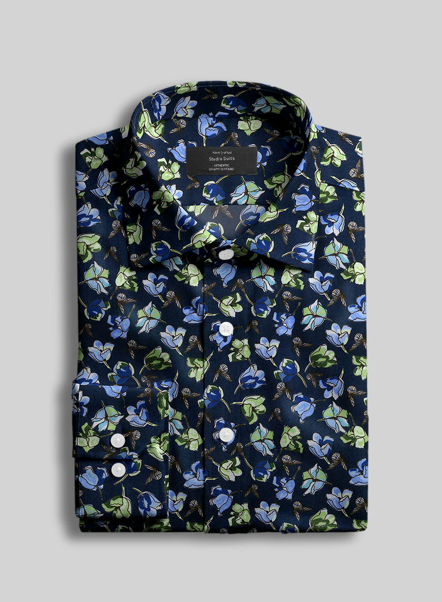 Serene Orchid Feather Cotton Shirt - Image 2