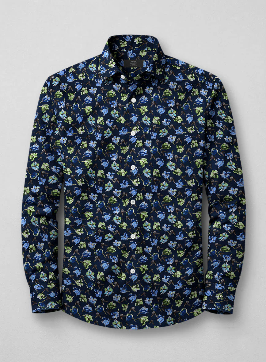 Serene Orchid Feather Cotton Shirt - Image 3