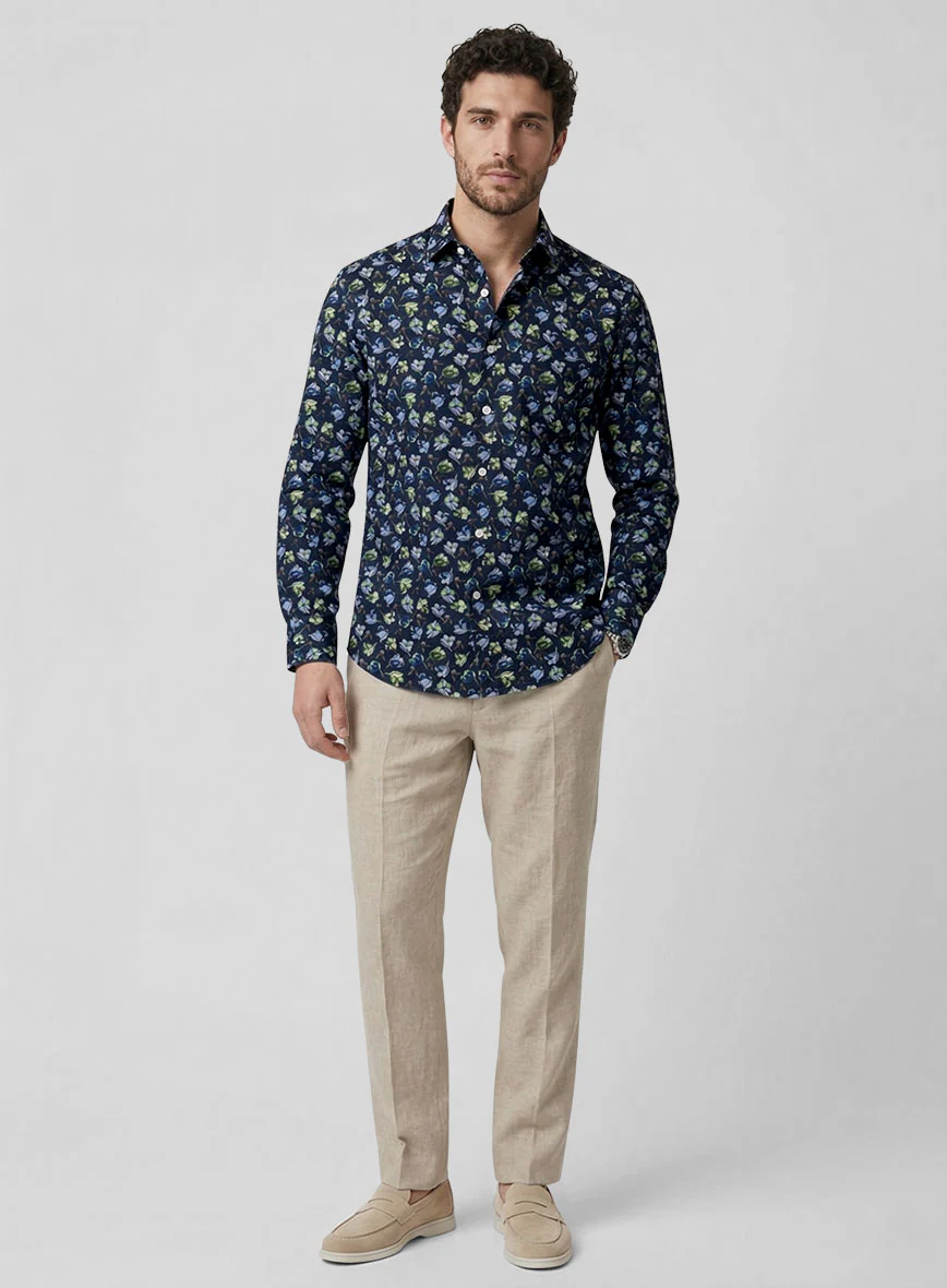 Serene Orchid Feather Cotton Shirt - Image 4