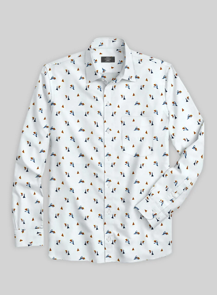 Shark Pizza Cotton Shirt - Image 3