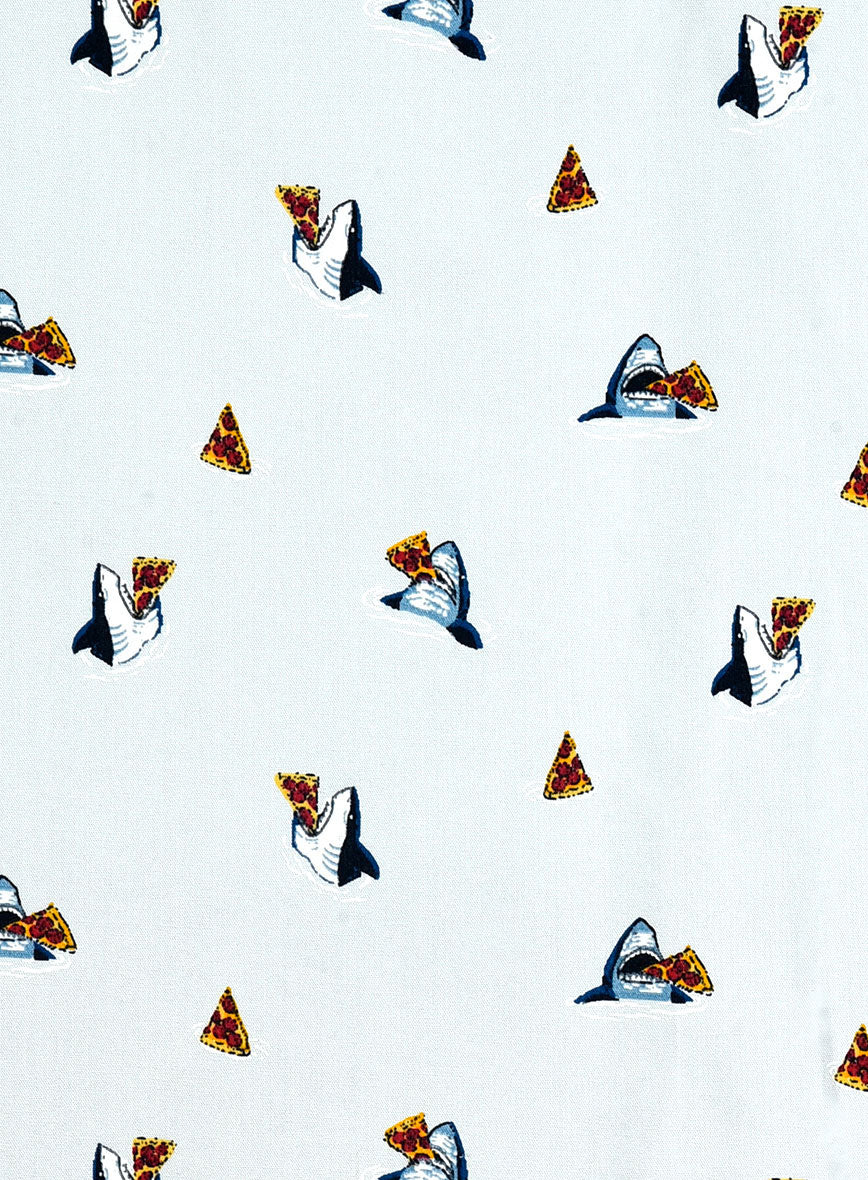 Shark Pizza Cotton Shirt - Image 4