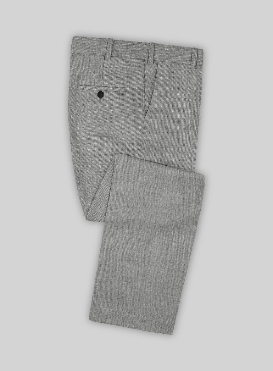 Sharkskin Light Gray Wool Suit - Image 3