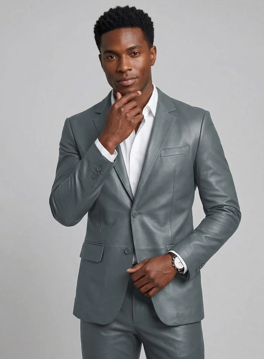 Sherpa Gray Leather Suit - Image 4