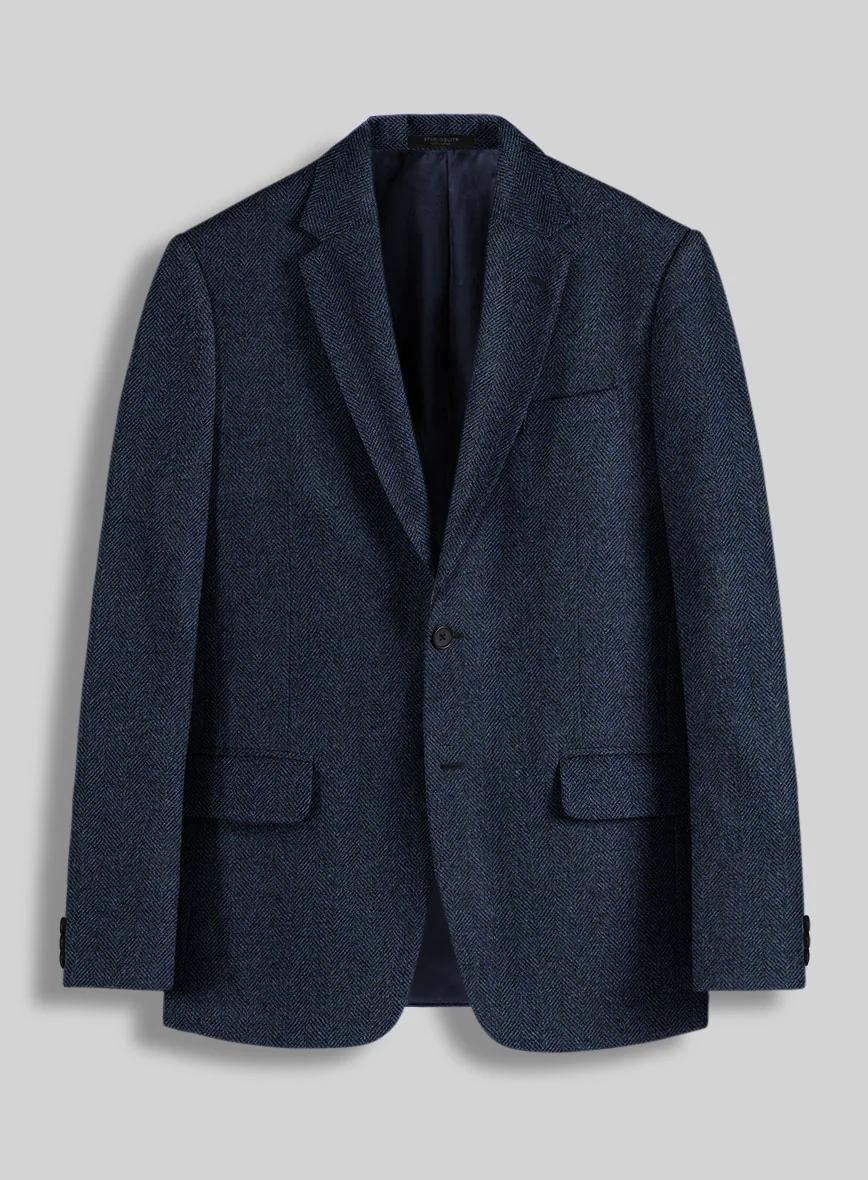 Showman Blue Herringbone Tweed Suit - Image 3