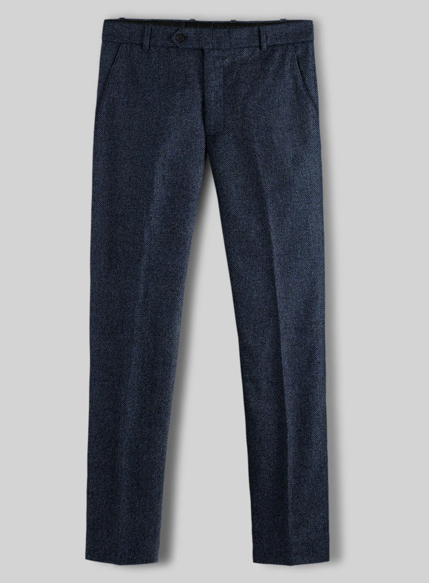 Showman Blue Herringbone Tweed Suit - Image 6