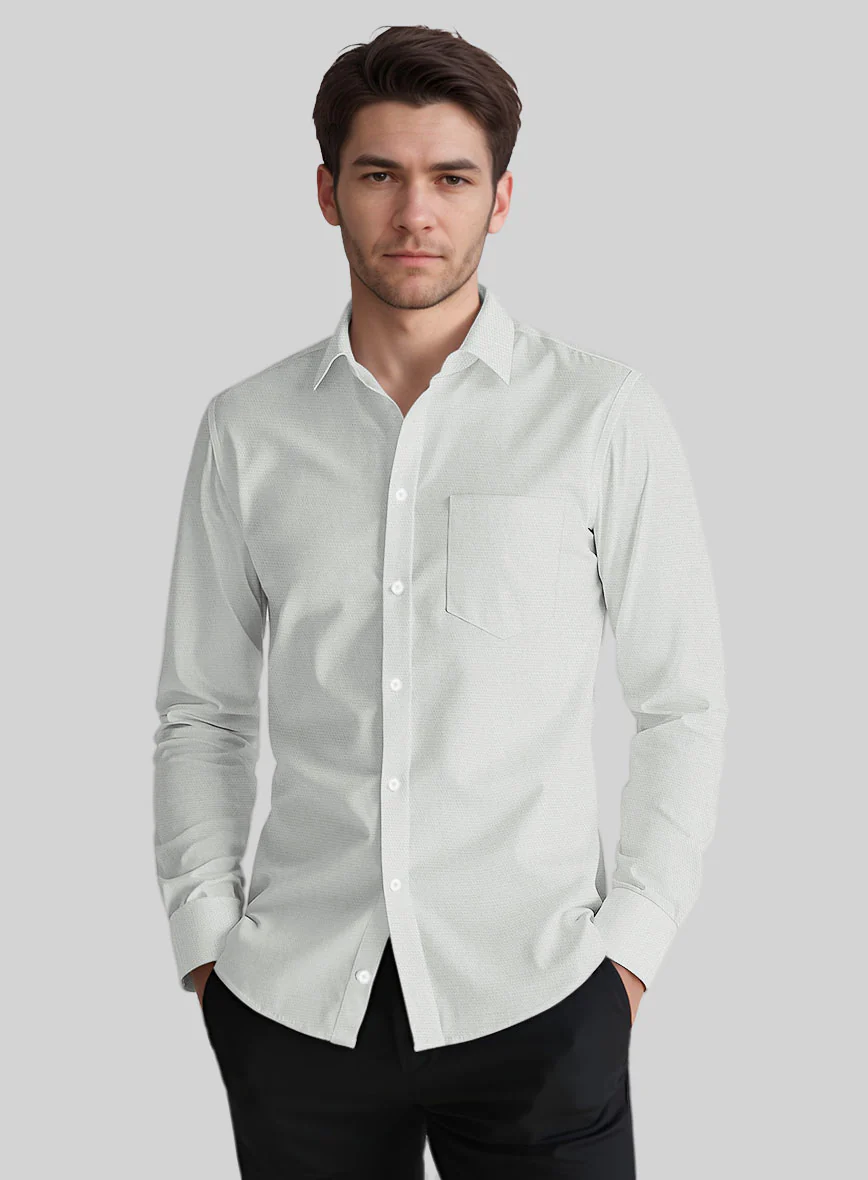 Silver Gray Stretch Poplene Shirt - Image 2