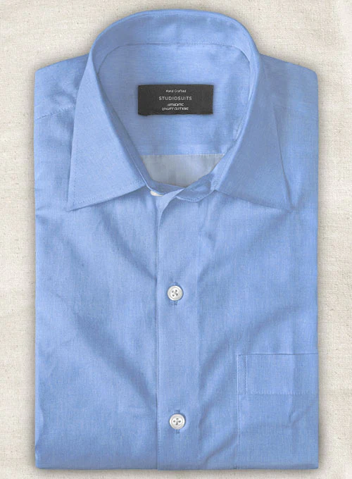 Sky Blue Luxury Twill Shirt - Image 2