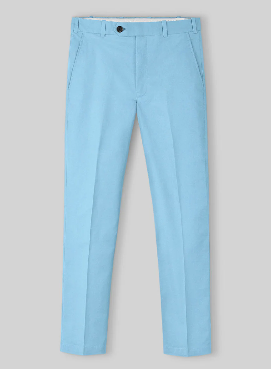 Sky Blue Napoli Stretch Light Weight Cotton Suit - Image 4