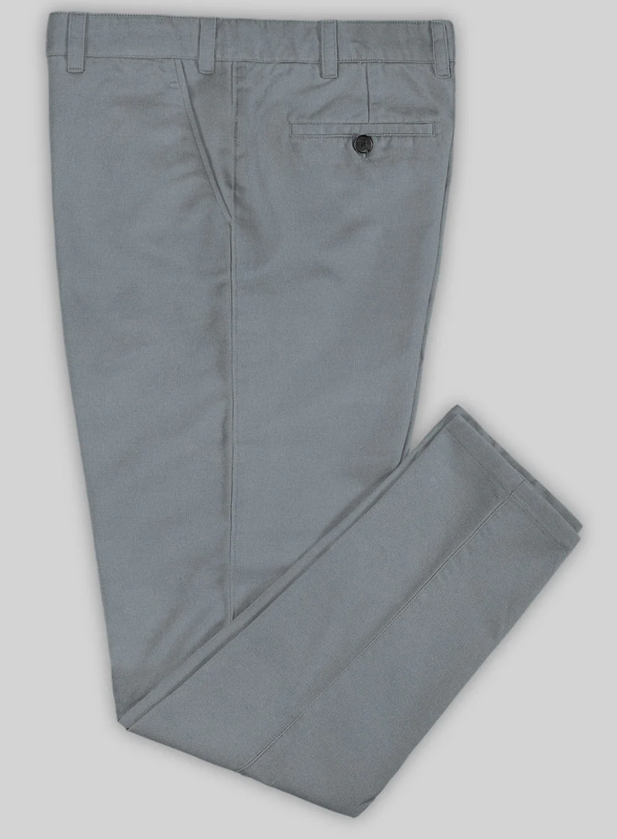 Washed Slate Blue Stretch Chino Pants - Image 2