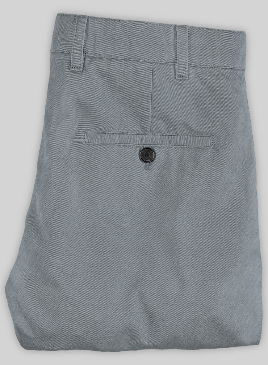 Washed Slate Blue Stretch Chino Pants - Image 3