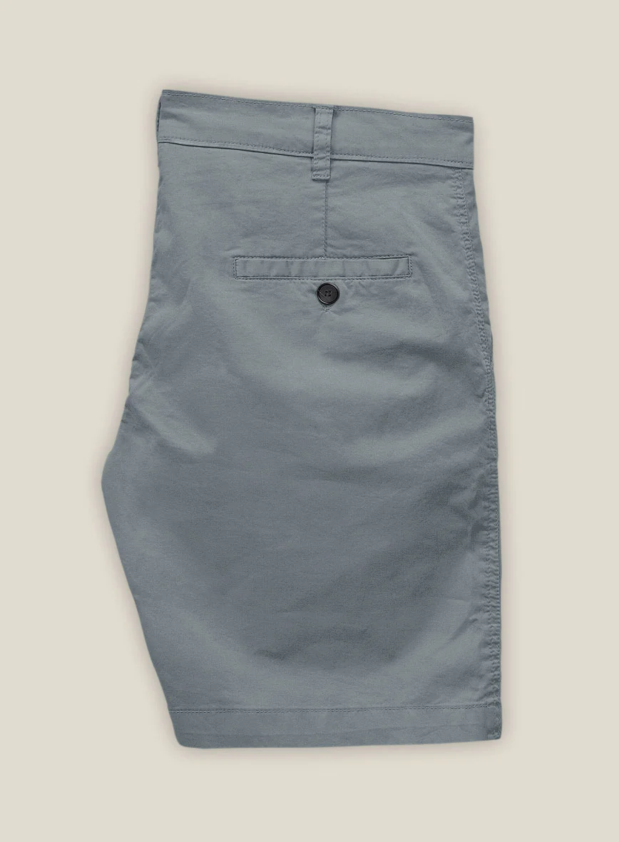 Slate Blue Stretch Chino Shorts - Image 3