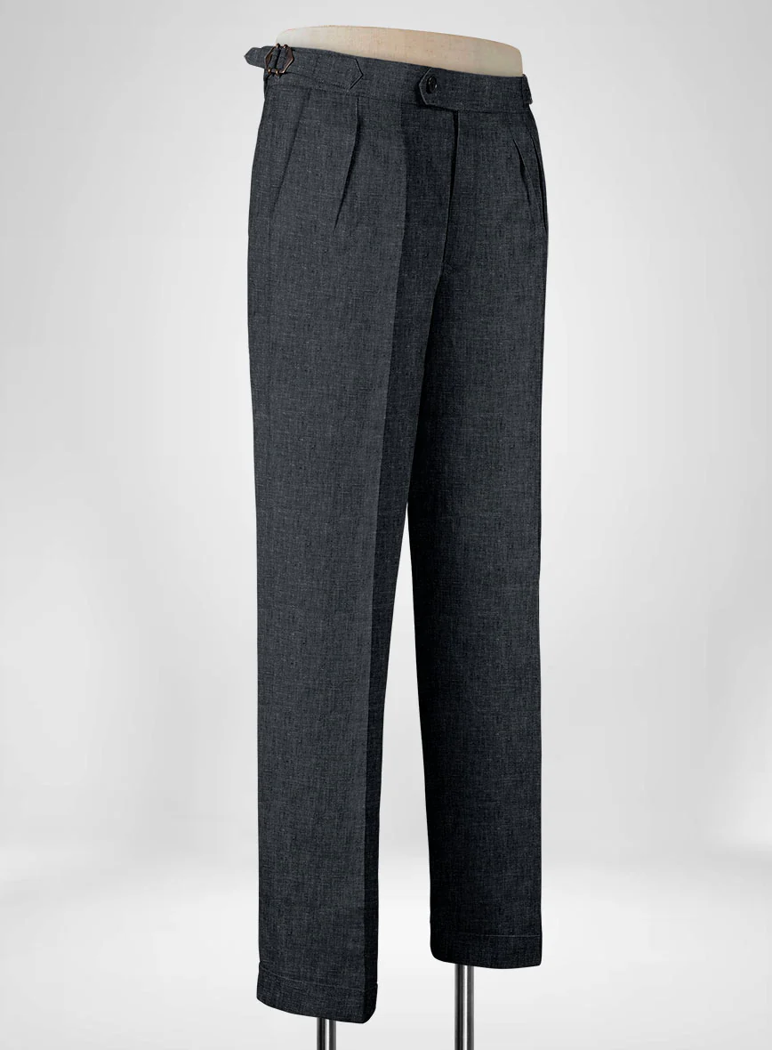 Slate Gray Linen Highland Trousers - Image 2