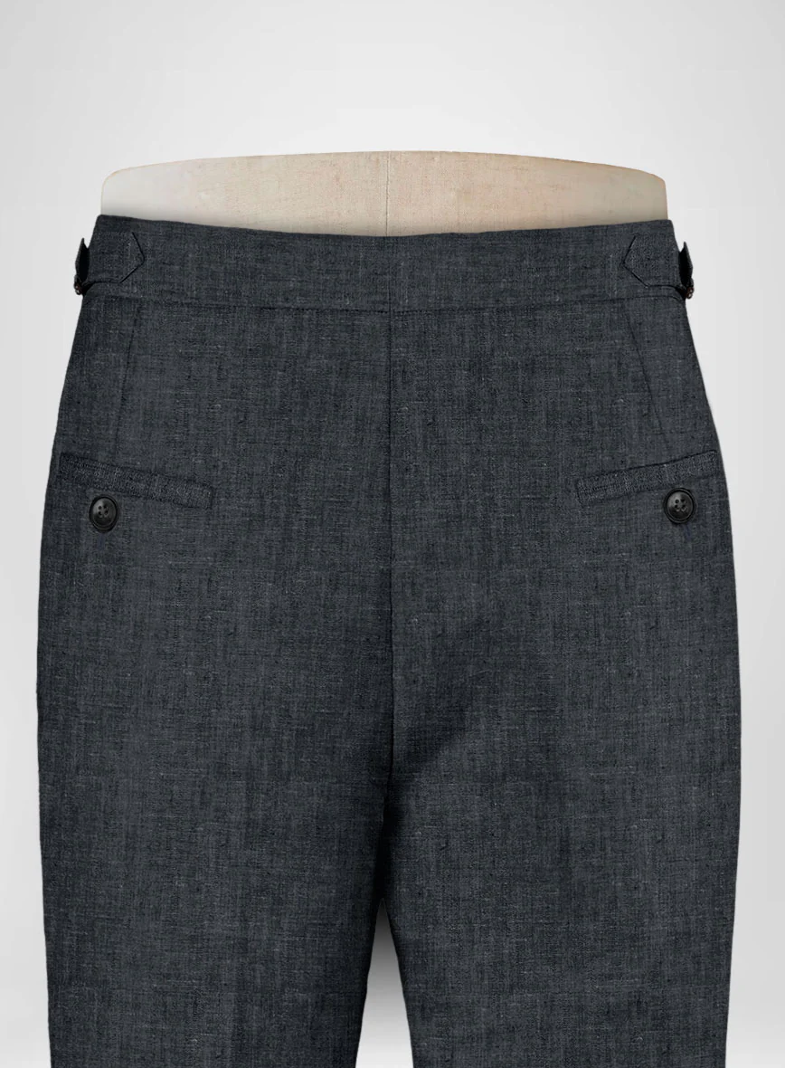 Slate Gray Linen Highland Trousers - Image 5