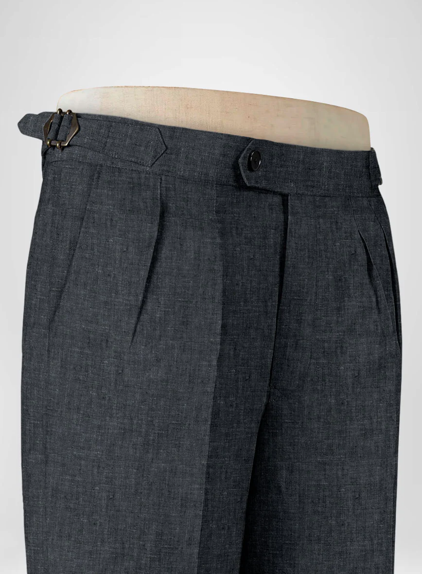 Slate Gray Linen Highland Trousers - Image 6
