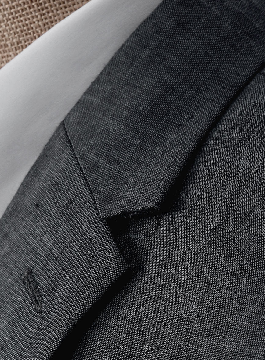 Slate Gray Linen Jacket - Image 3