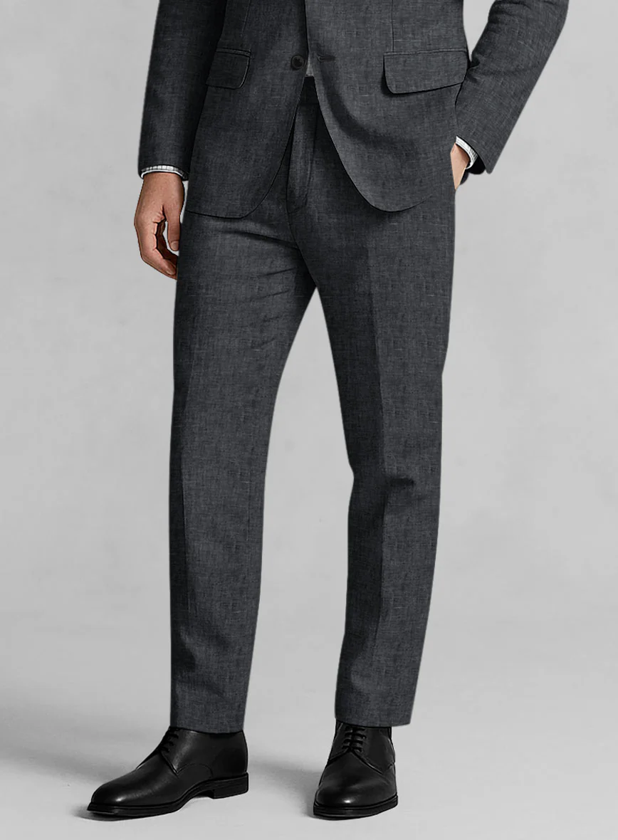 Slate Gray Linen Suit - Image 8