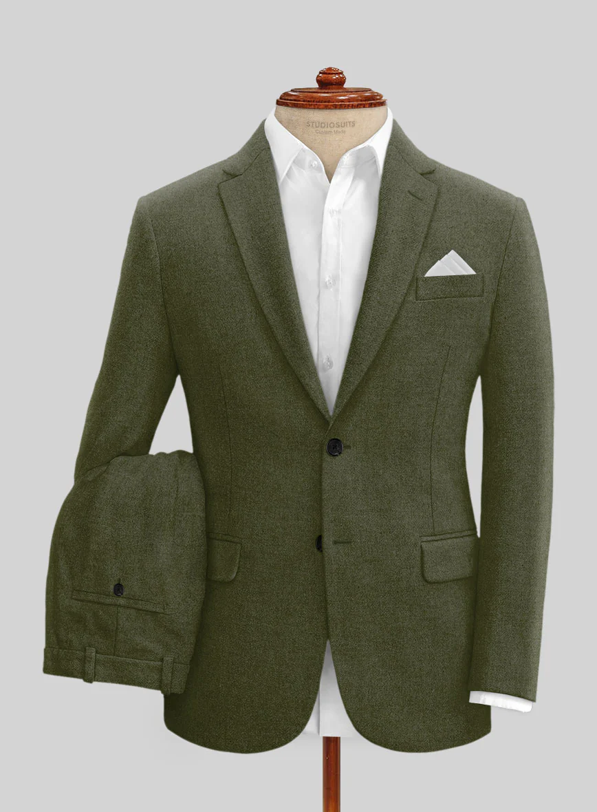 Slate Green Flannel Wool Suit - Image 2
