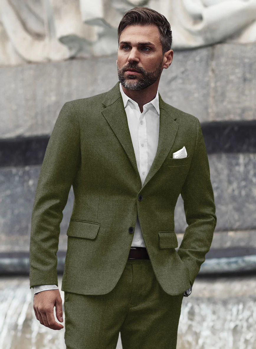 Slate Green Flannel Wool Suit - Image 3