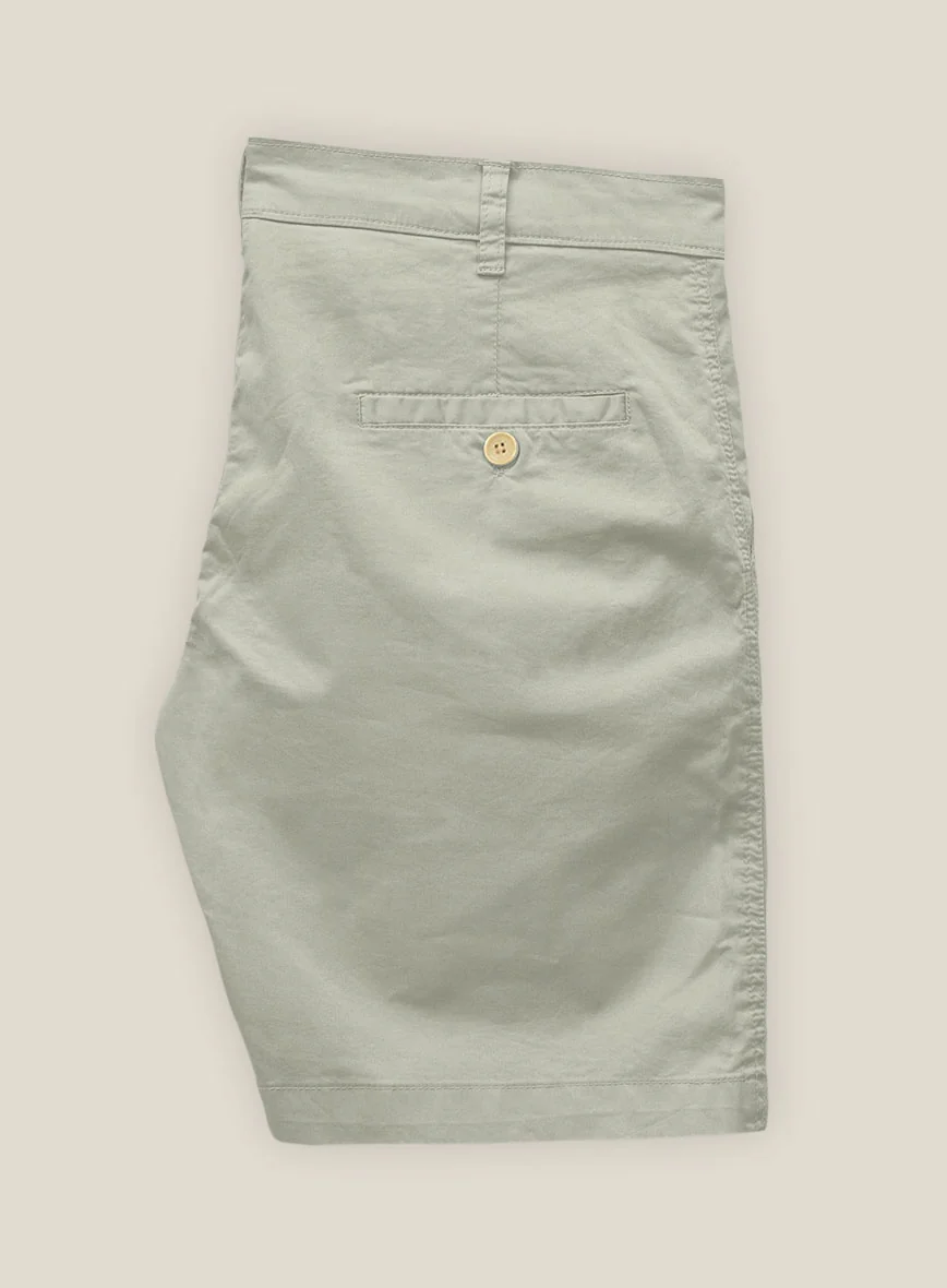 Slate Green Stretch Chino Shorts - Image 2