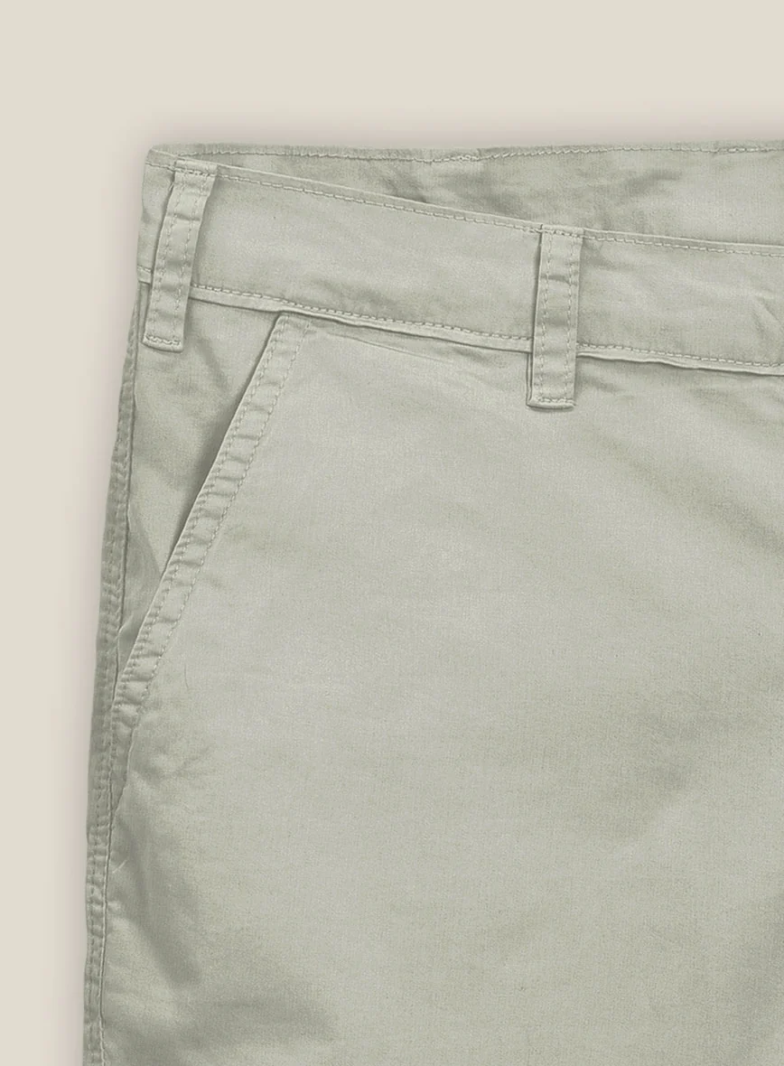 Slate Green Stretch Chino Shorts - Image 3