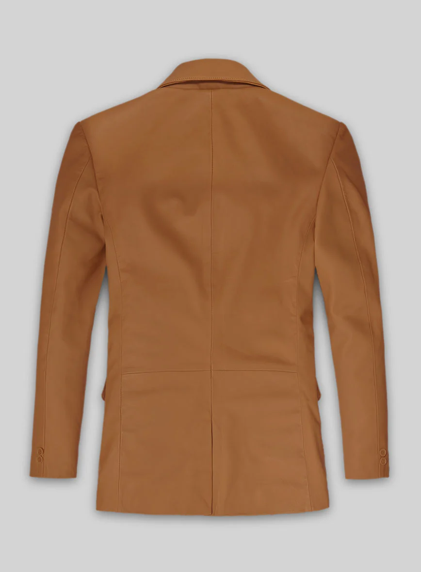Soft Bella Brown Leather Blazer - Image 2