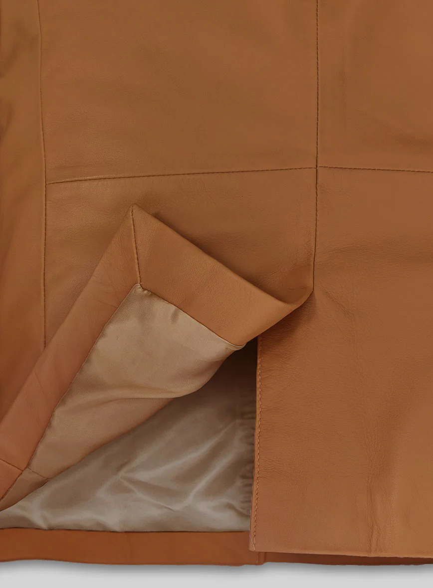 Soft Bella Brown Leather Blazer - Image 5