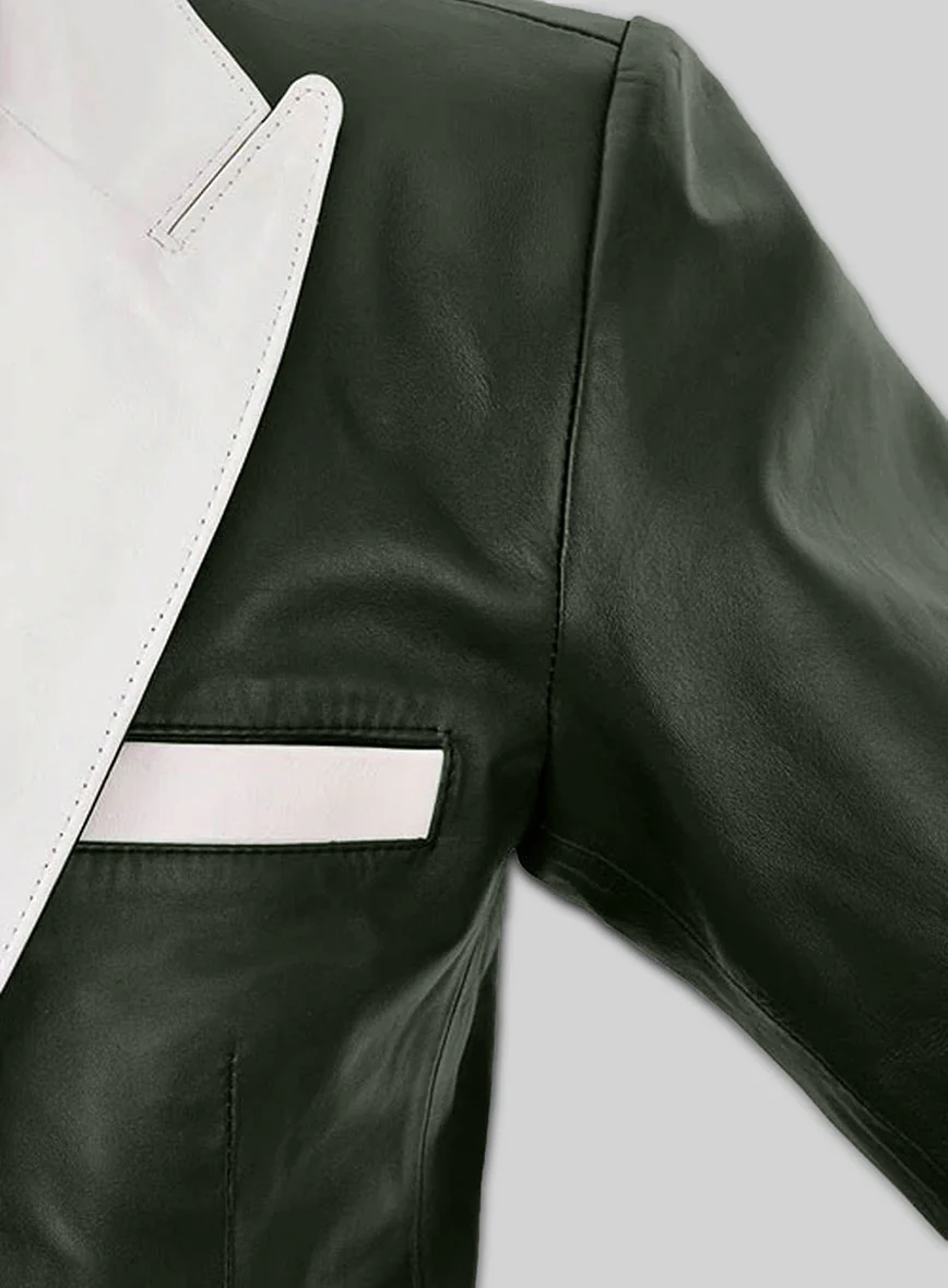 Soft Deep Olive Wax Hampton Leather Blazer - Image 3