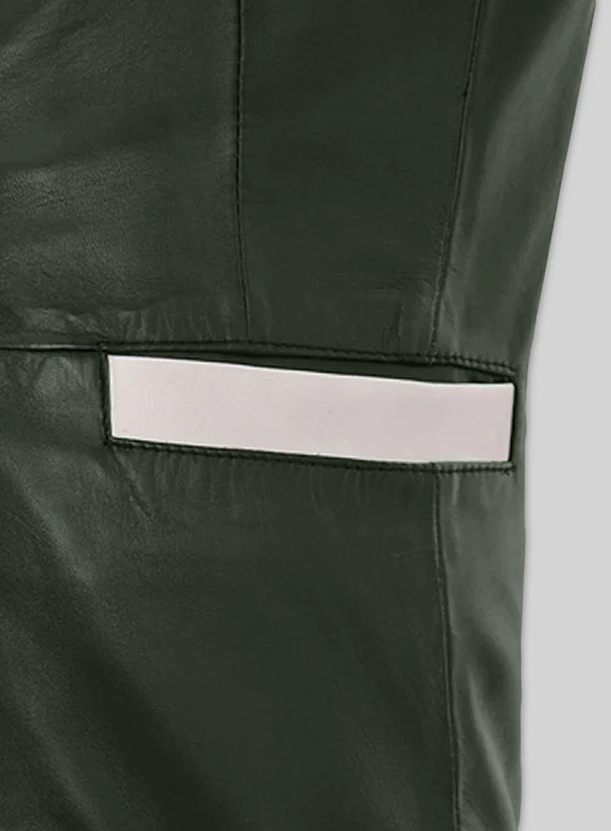 Soft Deep Olive Wax Hampton Leather Blazer - Image 4