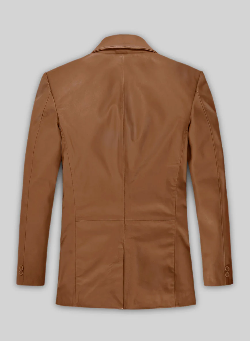 Soft Hunter Tan Leather Blazer - Image 3