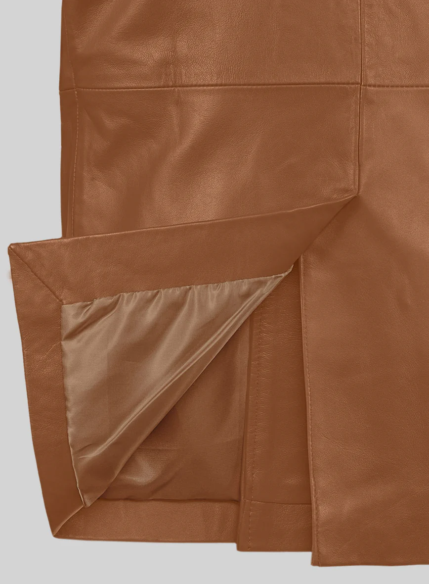Soft Hunter Tan Leather Pea Coat - Image 2