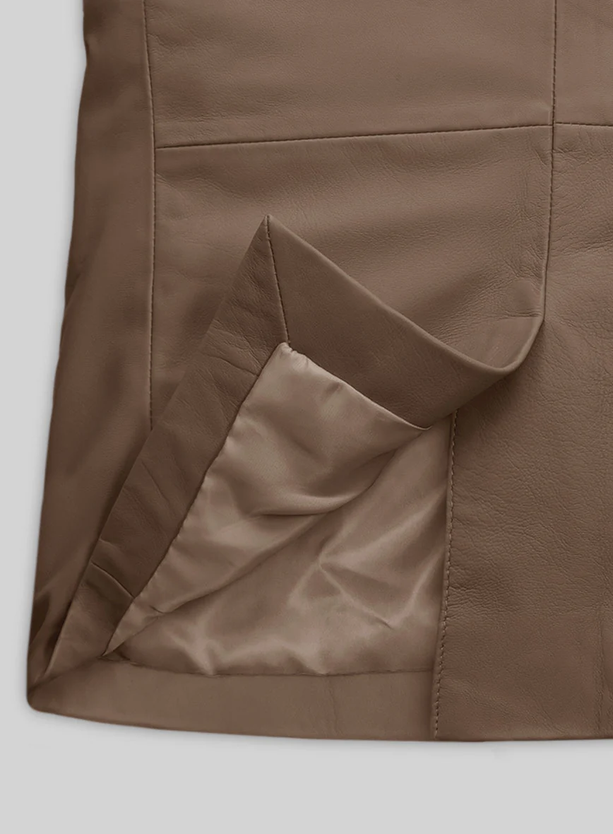 Soft King Brown Leather Blazer - Image 3