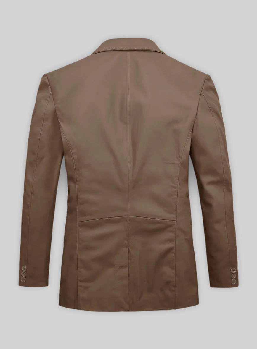 Soft King Brown Leather Blazer - Image 5