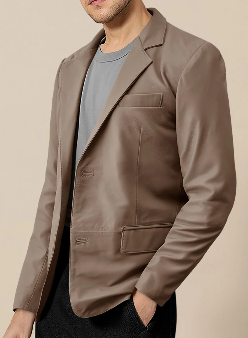 Soft King Brown Leather Blazer - Image 6