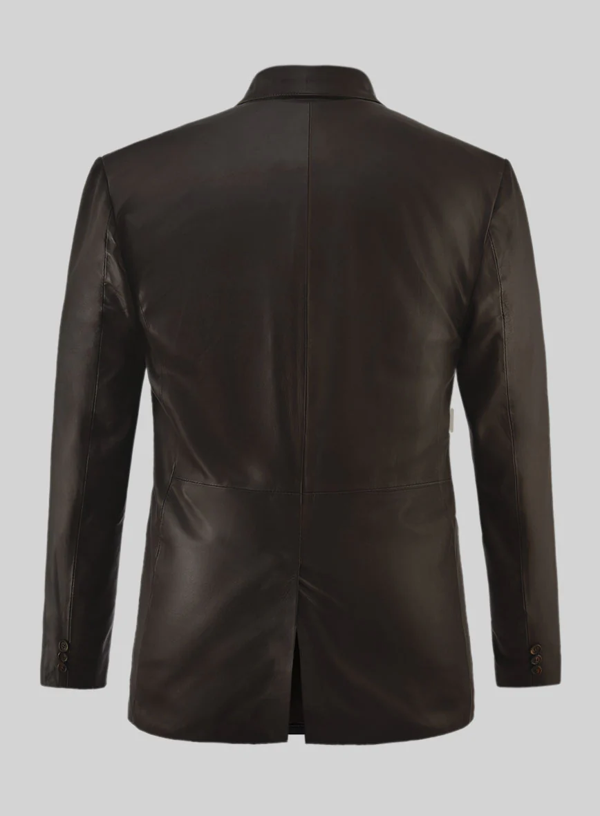 Soft Louis Brown Leather Blazer - Image 2