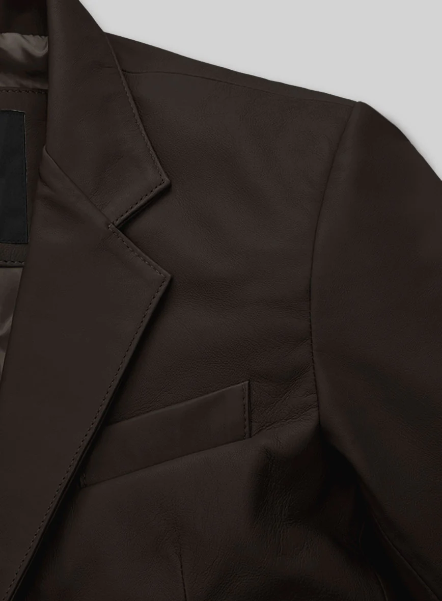 Soft Louis Brown Leather Blazer - Image 3