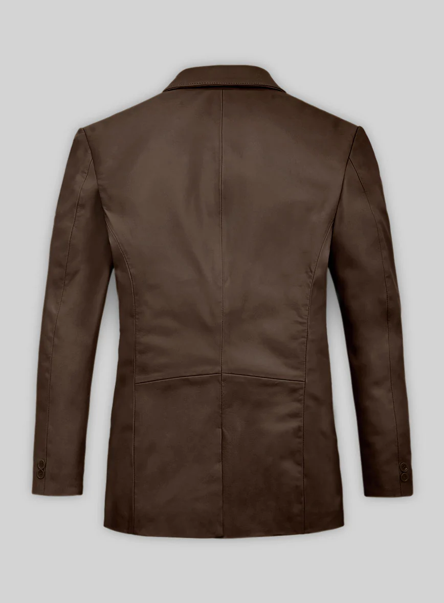Soft Scottish Brown Leather Blazer - Image 3