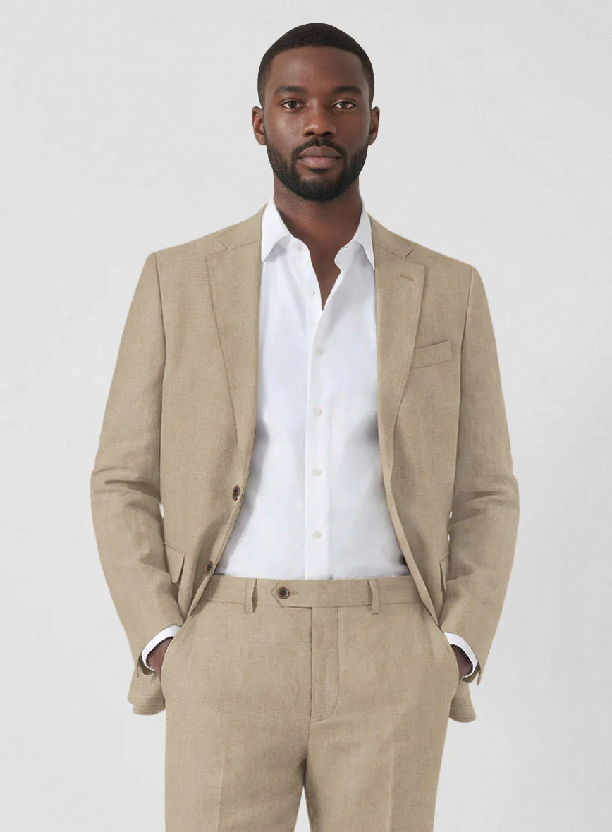 Solbiati Art Du Lin Beige Linen Suit - Image 4