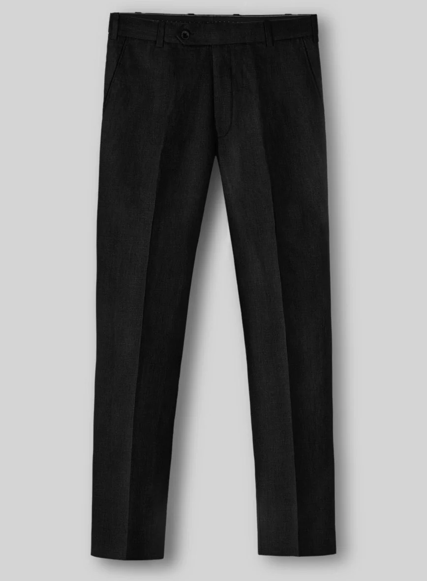 Solbiati Art Du Lin Black Linen Pants - Image 2