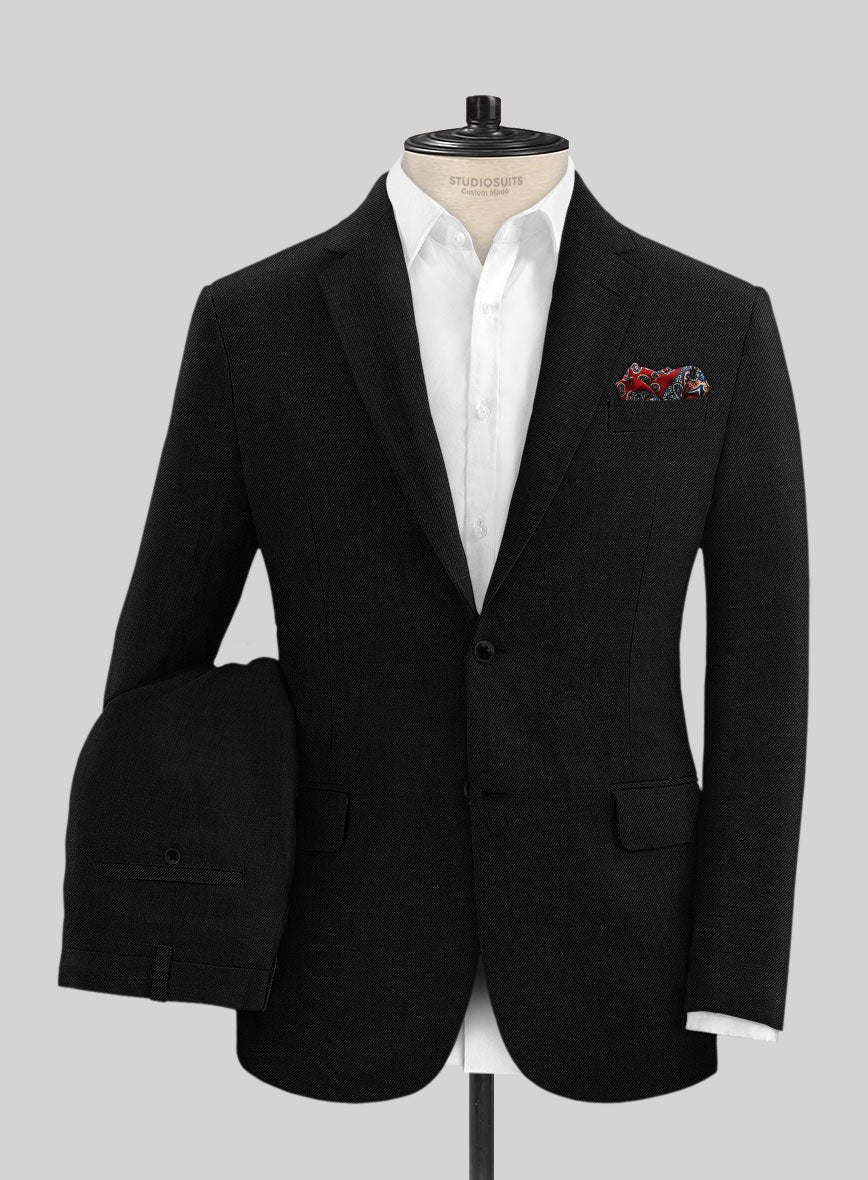 Solbiati Art Du Lin Black Linen Suit - Image 2